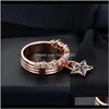 JewelryStar Hanger Ring Luxe Sieraden Voor Vrouwen Wedding Band Belofte Rose Gold Rings Girls Engagement Gift Drop Delivery 2021 Pwjey
