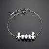 Charm Bracelets YUKAM Minimalist Stainless Steel Gold Family Mom Dad Son Three Baby For Women Father Daughter Mother Jewelry