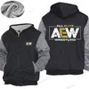 Män bomulls hoodies vintermärke all elit brottning aew män större storlek homme shubuzhi tjock hoody