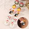 Mulheres bonito desenhos animados natal orelha prisionos moda plástico resina snowman santa claus studs brincos festa jóias presentes