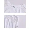 Shintimes Camisetas Mujer Verano Hollow Out T Shirt Bawełniane Krótki Rękaw T-Shirt Kobiet Topy Biała koszulka FEMME 210623