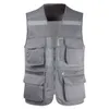 Mäns Vest Tool Coat Fashion Summer Fotograf Waistcoat Mesh Work Ärmlös Jacka Många Pocket Man