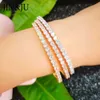 Jin&ju High Quality Fashion Jewelry Bangle Bracelets for Women Rose Gold Color Plated Bangles Grilfriend Birthday Gift Q0720