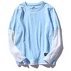 男性トップティー210706のための高品質の秋の春のファッションのオーバースズの偽の2つの部分tシャツのメンズ長袖カジュアルOネックTシャツ210706