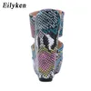 Slippers Eilyken New Wholesale Green Serpentine Wedges High Heels Leisure Summer Sandal Women Shoes Woman Platform Mules220308