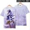 Gensshin Impact Lato Drukowanie 3D Anime Children's Krótki Rękaw Boy and Girls Loose Casual T-shirt Spersonalizowane Harajuku Proste Y0901