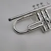 Profesyonel Bach LT180S-37 Trompet Gümüş Kaplama Yüzey Yüksek Kaliteli Pirinç Aletler İnci Düğmeleri Kılıflu Ağızlık Access284t
