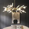 Lampadario a LED con sfera di vetro Lampadario moderno di lusso per soggiorno Sala da pranzo Luci a sospensione Apparecchio per illuminazione a soffitto per interni Lampade a sospensione