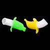 Banana silicone fumar mão tubulação cigarro bongs com tigela de vidro pequena