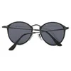 패션 라운드 선글라스 남성 남성 57mm 디자이너 림리스 태양 안경 금속 프레임 미러 클래식 UV400 안경 7A2와 케이스