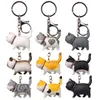 1PC Cute Cartoon Cat Pendant Key Rings Kitten Cat Key Chain Shake Head Car Bag Keychains Creative Jewelry Gift Fashion G1019