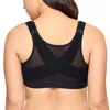 BH mit vorderem Verschluss, Rückenstütze, Haltungs-BHs für Frauen, Plus-Size-Unterwäsche, Schwarz, Weiß, Beige, 34–40 B C D DD 210728