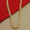 Correntes masculinas de ouro 24k colares de corrente cubana hip hop joias por atacado cor longa grande colar grosso 20-36 polegadas