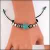 Charm JewelryMeeresschildkröte Perlen Armbänder für Frauen Männer 2 Farben Naturstein Strang Elastische Freundschaft Armband Strand Schmuck Geschenke Drop Del