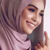 2022 Wholale 78 Kolory Islam Malezja Hidżab Muzułmanie Georgette Bubble Scorfon Szalik Zwykły Solid Color Wrap Cal