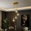 Pendelleuchten Nordic Kupfer Licht Luxus Kristall Kronleuchter Schlafzimmer 5W Nachttisch Speisesaal Gang Treppe Villa Art Bar Dekor LED-Beleuchtung