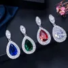 CWWZircons High Quality Cubic Zirconia Wedding Necklace and Earrings Luxury Crystal Bridal Jewelry Sets for Bridesmaids 1040 Q22768352