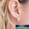 Elegant Leaf Shape Hoop Earrings Rhinestone Gold Color Surround Small Hoop Earrings Mini Slim Circle Earring Jewelry Factory price expert design Quality Latest