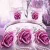 3D Rose Printed Bed Linen Bedclothes King Size Wedding Decorative Duvet Cover Sheet Pillowcase Romantic Bedding Set for Adults 210706