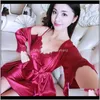 Womens Underwear Apparel Drop Levering 2021 Sexy Nachtkleding Kant Nachthemd Chinese Stijl Bruid Bruiloft Robe Lady Intiem Lingerie Losse Kimon