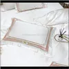 SETS Supplies Textiles Home Gardenluxury 600TC Silk Bomull Elegant Sängkläder Broderi Silky Duvet Er Bed Sheet Pillowcases Queen King s