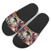 Chinelos de dança de dança graffiti verão casa mulher preta pantuflas antiderrapante banheiro slides flip flops plataforma personalizado