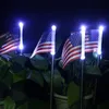 Sollampor USA / Storbritannien Flag Banner Garden Dekorationer Lampa Yard Dekorativa IP44 Vattentät LED Light Patio Pathway Deck Outdoor Lighting