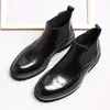 Ny ankomst män stövlar äkta läder boot sko för vinter arbete chelsea design casual manlig skor mode gåva burgundy svart
