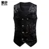 Hommes gilets décontracté affaires molletonné sans manches messieurs Vintage formel Blazer gilets hommes Double boutonnage costume