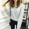 Sweater women fall/winter loose hedging knitted plus size women's clothing Office Lady Cotton O-Neck 210416