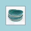 Bracelets de brassard bijoux 17 couleurs mtilayer tissé strass diamant cristal chaîne de tennis bracelet de tennis couleur de charme de charme