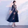 Prom Luxury Boutique Sukienki Bankiet Wieczór 2021 Elegancki Party Chine Medium Długie Cienkie Cheongsam