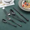 Roestvrijstalen bestek Gouden Goud Servies Set Western Food Silverware Servies Christmas Gift Fork Lepel Messen Drop 210706