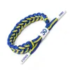 Pulseira de corda ajustável para equipe de basquete Bracelete trançado Bracelete de renda colorida Pulseira esportiva para fãs