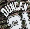 Anpassad sömnad Tim Duncan Tiger Camo 2002-03 Swingman Jersey XS-6XL Mens Throwbacks baskettröjor män kvinnor yout