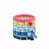 Fios de miçangas BOHO Bracelete de argila de polímero colorido Conjunto para mulheres elásticas ajustáveis ​​Potteria macia feminina Jóias de praia de verão Fawn22