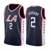 2 Kawhi Los Jersey Leonard Angeles Maglie da uomo Paul 13 George Basketball Maglie S-XXL Blu Nero Bianco cucito