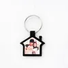 Sublimação Em branco Acrílico Keychain Favor Duplo Sided DIY House Forma Keyring com Metal Anel Mini Festival Ornament WXAS