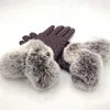 Fingerless Gloves Genuine Sheepskin Women's Winter Fur Warm Real Fashion High Quality Velvet Windproof