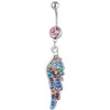 YYJFF D0551B Wing Multi-Color Belly Navel Button Ring