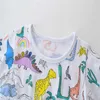 Jumping Meters Princess Girls Dresses for Summer Animals Children Cotton Clothes Dinosaurs Baby Dress Tutu Party Wear 210529