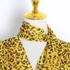 Leopard Weibliche Kleider Für Frauen Off Schulter Flare Hülse Asymmetrischem Saum Backless Rüschen Kleid Vintage 210520