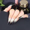 False unhas 24pcs/caixa capa completa Dicas de unhas falsas Coffin com gradiente de arte Aurora Manicure Tool Prud22