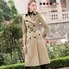 Chic Sashes Women Trench Coat Colletto rovesciato Doppio petto Patchwork Lungo Slim Plus Size Wind Office Cappotti da donna