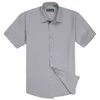 Мужские рубашки с коротким рукавом мужчины бизнес формальное платье социальная рубашка классический стиль бренда не железный мужской офис носить 210626