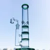 Bunte Wasserpfeifen, Wasserpfeifen, berauschende Bongs, Becherglas, dreifache Wabenstruktur, 10-Zoll-Öl-Dab-Rigs, 14-mm-Innengewinde, dickes 4-mm-Farbglaskammer-Mundstück mit Schüssel WP525