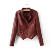 moto style ladies short PU jackets autumn cool women overcoats female fashion jacket slim girls leather coat 210427