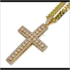 Ожерелья Hip Hop 18k золота, покрытая льдом, кулон с кубикой циркония с 4 мм 60 см. Куба -сеть ожерелье мужчины женщины бриллианты ювелирные изделия H Svvr17060102