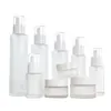 30ml 40ml 60ml 80ml 100ml Frosted Glass Cosmetic Bottle Cream Jar Refillable Empty Pump Bottles Lotion Spray Cosmetics Sample Storage Containers