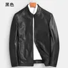 Куртка мужская кожаная мужская повседневная мотобикерская одежда стиль улицы настоящая пальто искусства